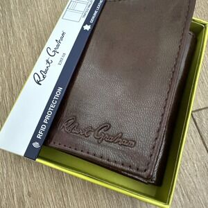 Robert Graham NESTER Trifold Leather‎ Wallet Brown RFID Protected Men's $88 NEW